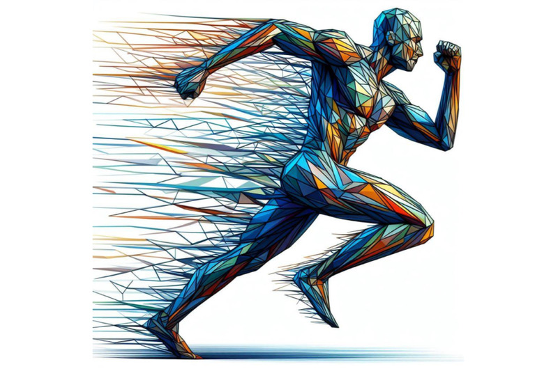 02-geometric-running-man-plygonal-3d-wi