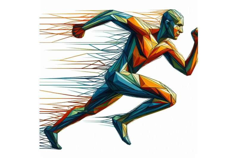 02-geometric-running-man-plygonal-3d-wi