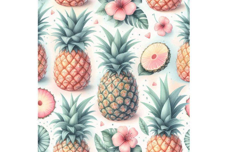 watercolor-pineapple-fruit-seamless-pattern