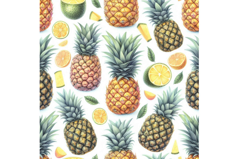 watercolor-pineapple-fruit-seamless-pattern