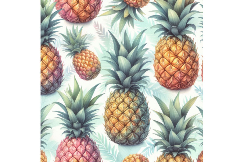 watercolor-pineapple-fruit-seamless-pattern