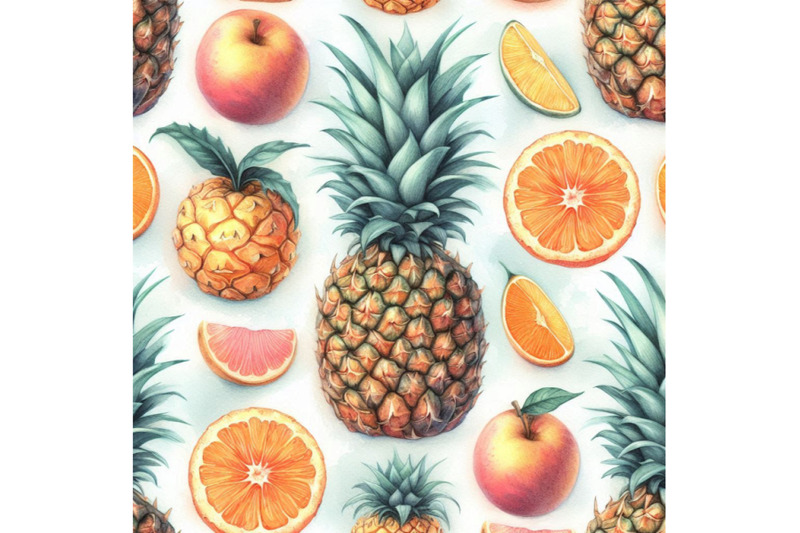 watercolor-pineapple-fruit-seamless-pattern