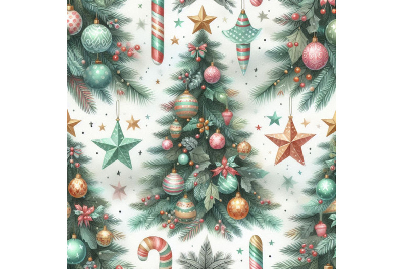 watercolor-christmas-tree-seamless-pattern