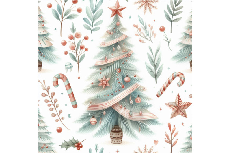 watercolor-christmas-tree-seamless-pattern