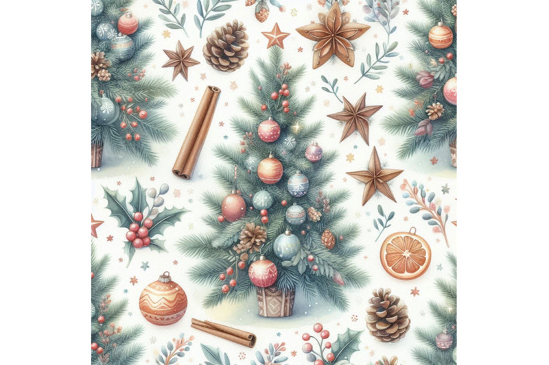 watercolor-christmas-tree-seamless-pattern