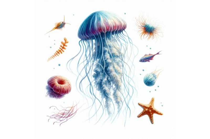 03-hand-drawn-vector-jellyfish-sea-marin