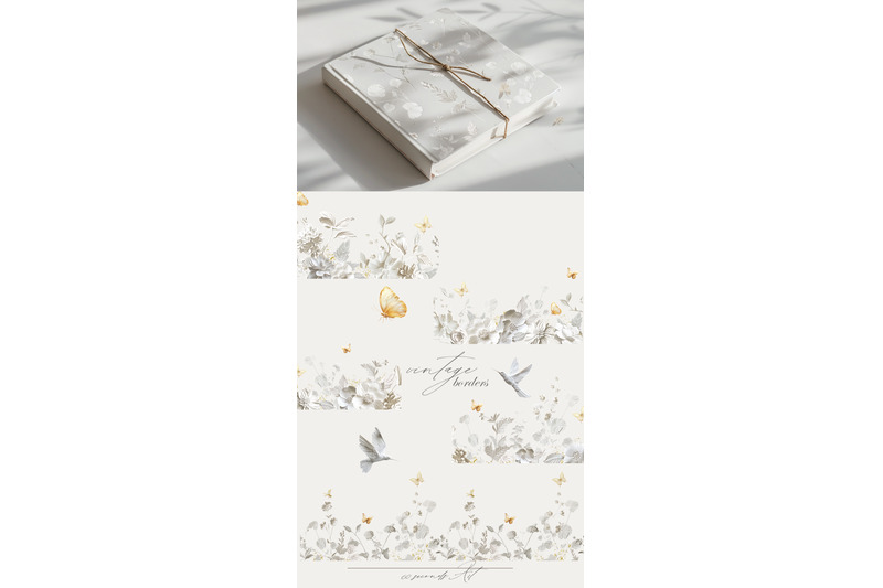 classic-white-floral-collection-vintage-bird