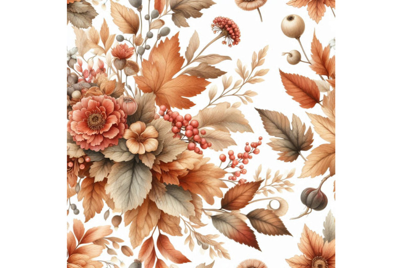 autumn-watercolor-floral-seamless-pattern