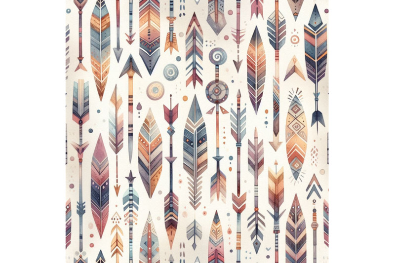 watercolor-tribal-arrows-seamless-pattern