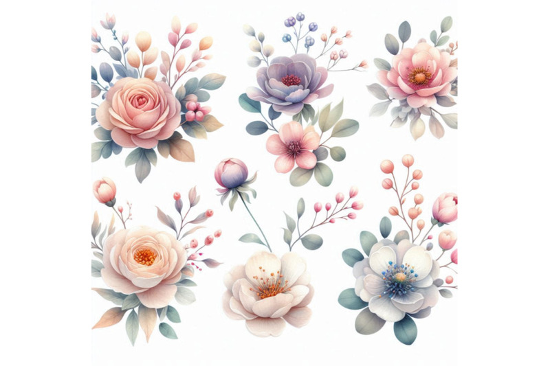 set-of-watercolor-flowers-isolated-on-white