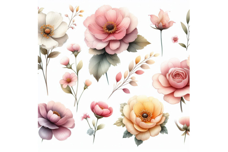 set-of-watercolor-flowers-isolated-on-white