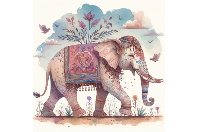 ndian-elephant-watercolor-illustration