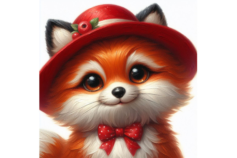 04-cute-fox-cartoon-with-red-hat