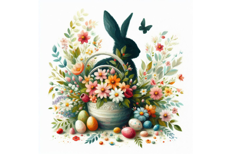 04-easter-bunny-silhouette-with-flowers-flat