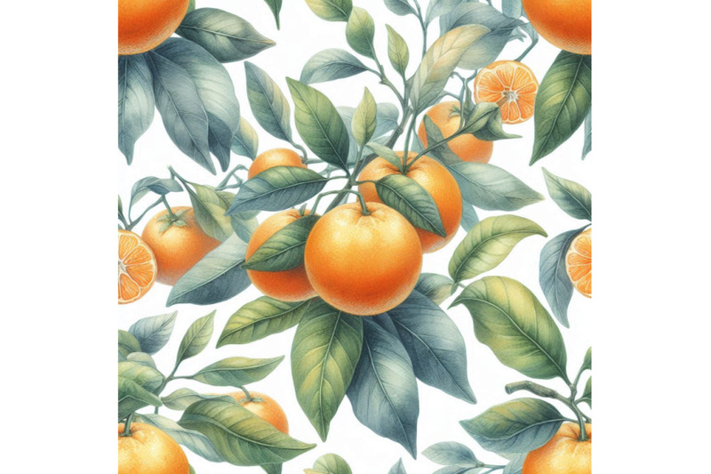 watercolor-mandarine-orange-fruit-branch-with-le