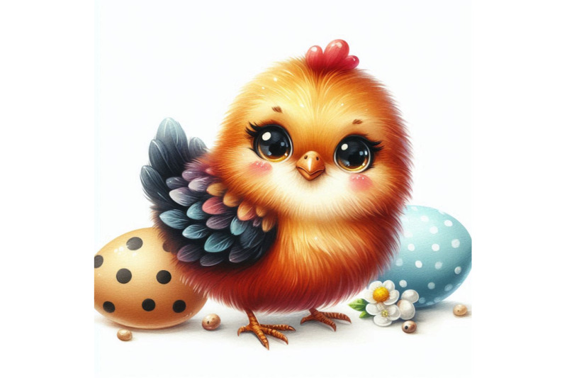 watercolor-cute-hen