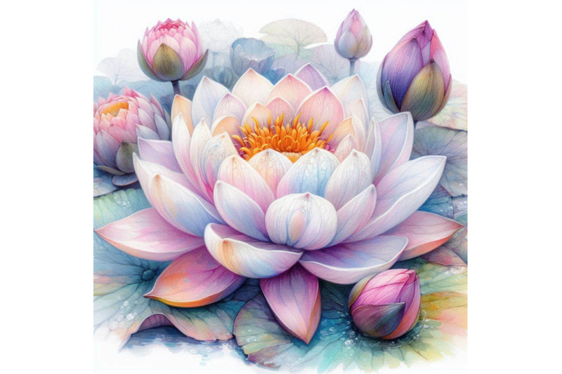 watercolor-beautiful-lotus