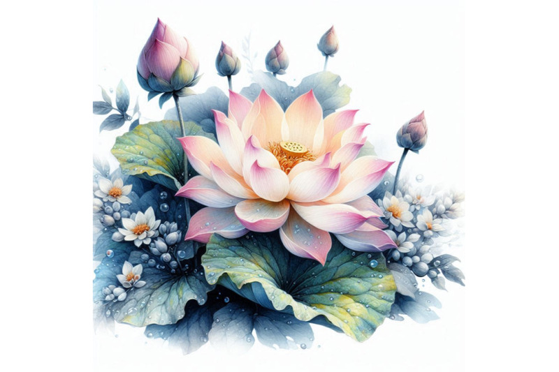 watercolor-beautiful-lotus