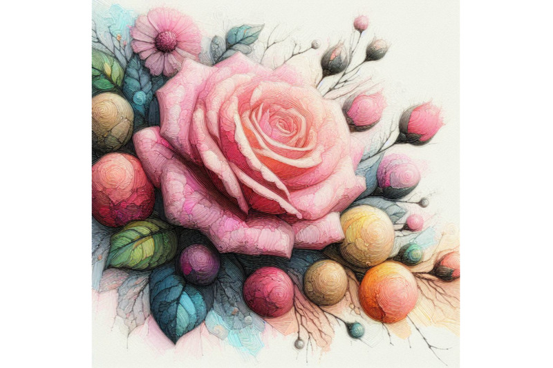 05-a-pink-rose-line-art-and-pastel-abstra