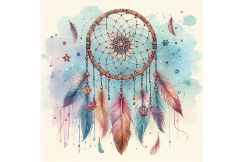 watercolor-ethnic-dream-catcher