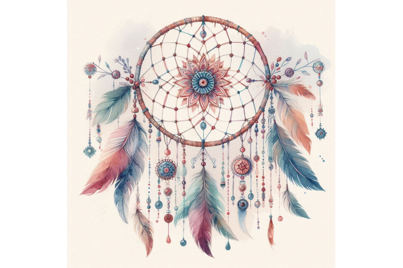 watercolor-ethnic-dream-catcher