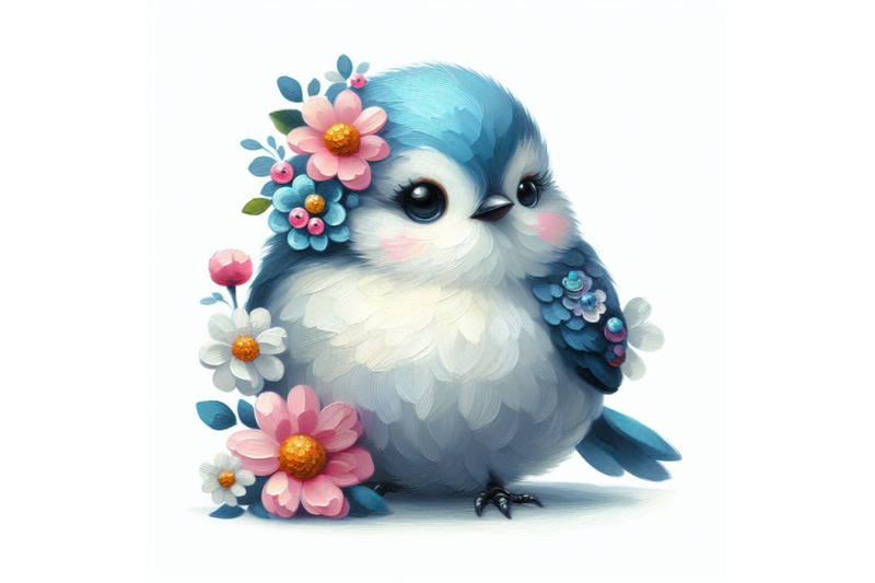 05-cute-bird-decorated-with-flowers