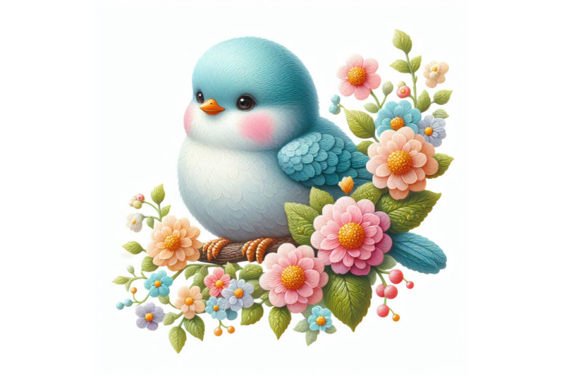 05-cute-bird-decorated-with-flowers