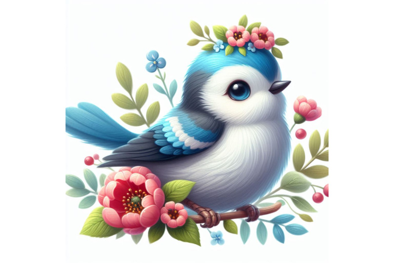 05-cute-bird-decorated-with-flowers