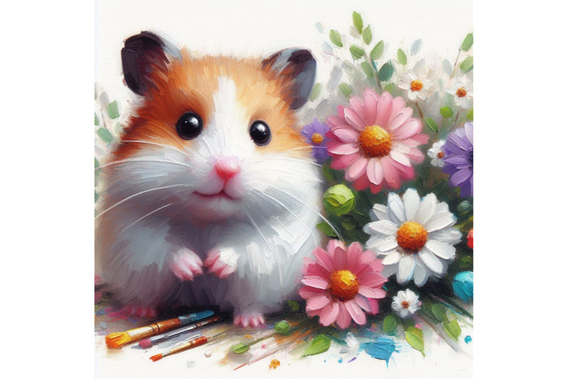 05-cute-hamster-with-painted-flower