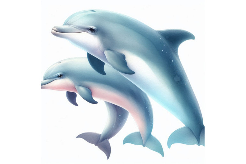 watercolor-pair-of-lovely-dolphins-isolated-on-whit