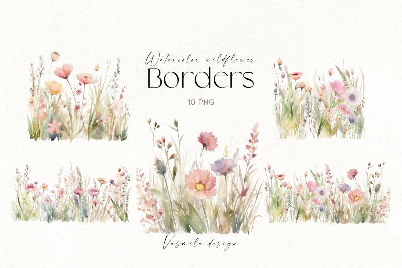 watercolor-wildflower-borders-meadow-flowers-png