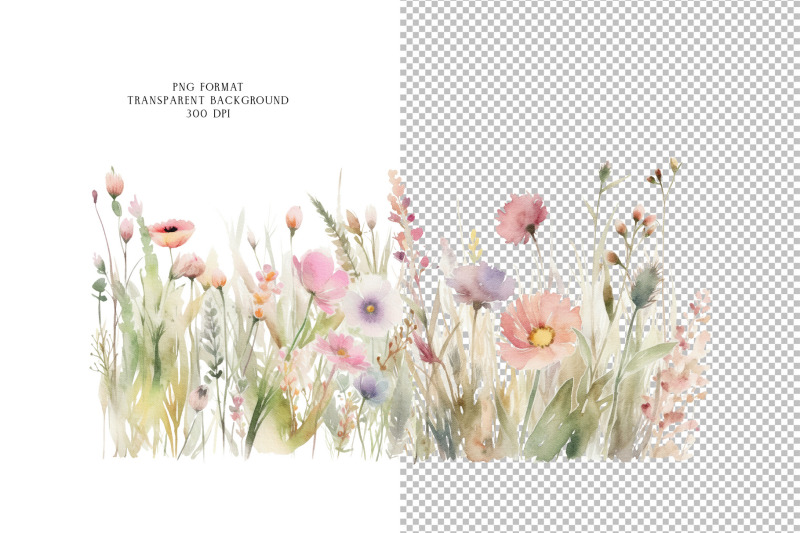 watercolor-wildflower-borders-meadow-flowers-png