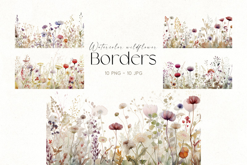 watercolor-wildflower-borders