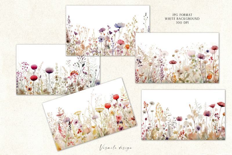 watercolor-wildflower-borders