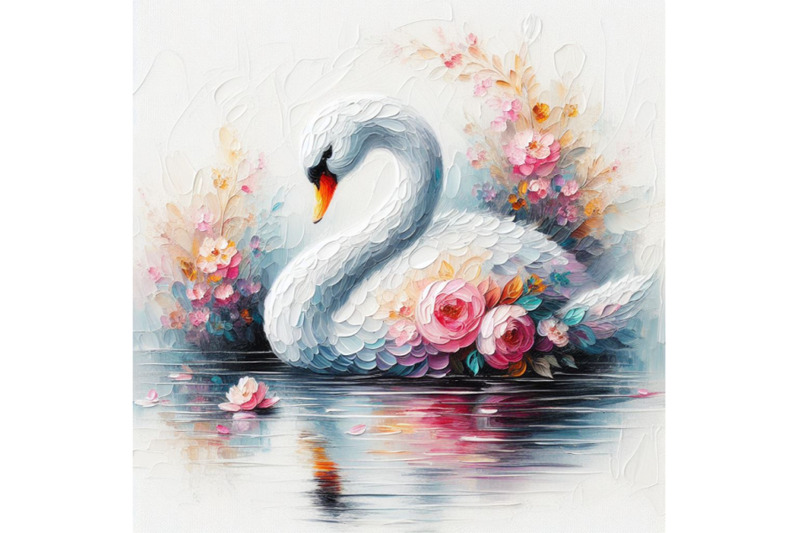 05-beautiful-swan-silhouette-with-flowers