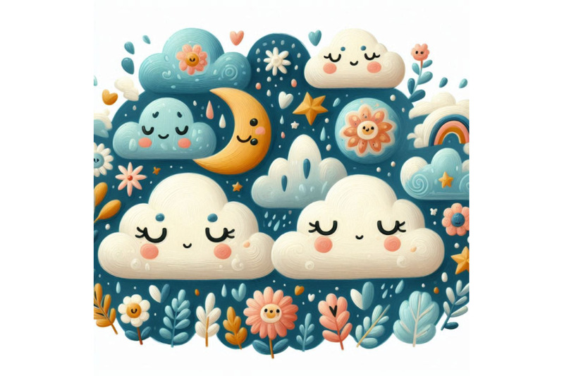 cute-clouds-in-scandinavian-style-isolate-on-white-background