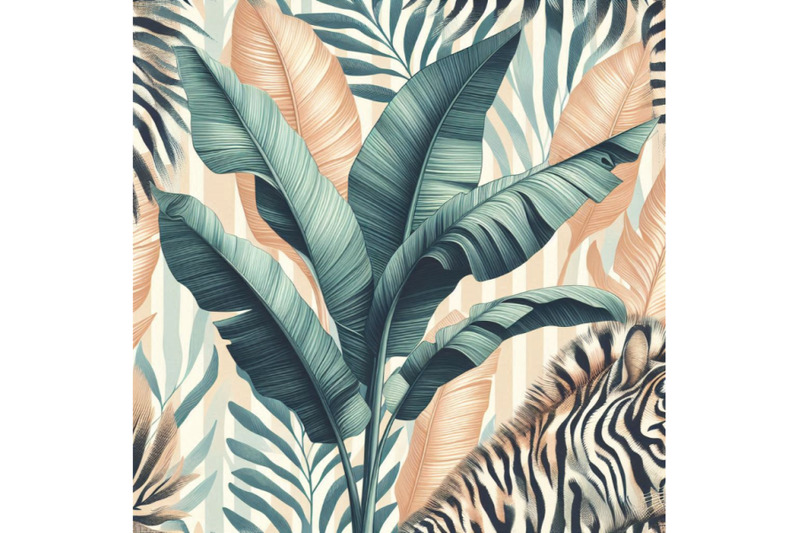 banana-leaf-on-animal-print-seamless-pattern-unu