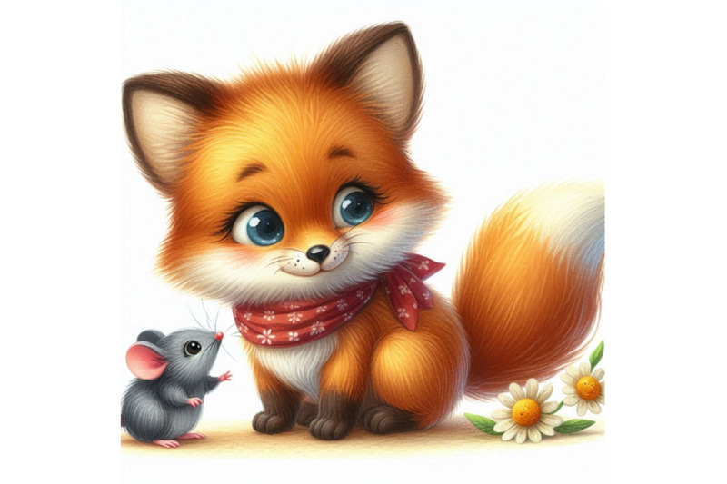 little-cute-watercolor-lovely-fox-with-mouse-isolate-on-white-ba