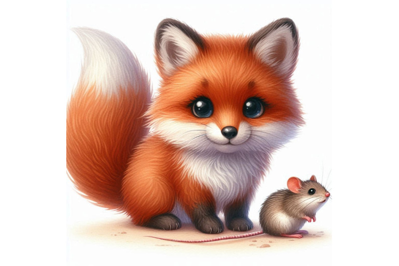 little-cute-watercolor-lovely-fox-with-mouse-isolate-on-white-ba