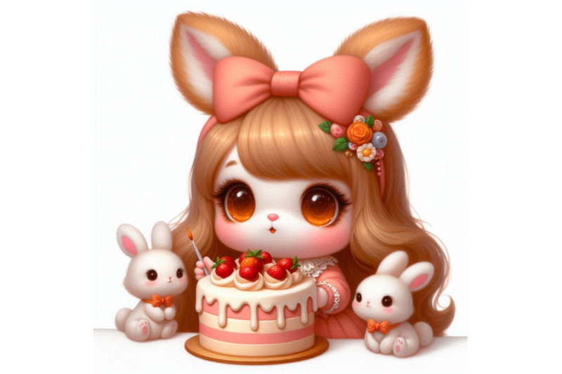 cute-little-bunny-girl-with-cake-isolate-on-white-background