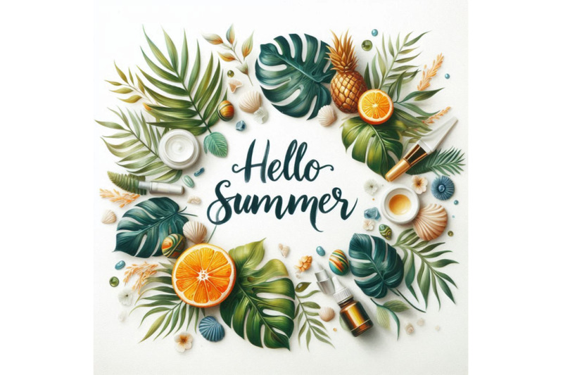 05-hello-summer-tropical-leaves-frame-v