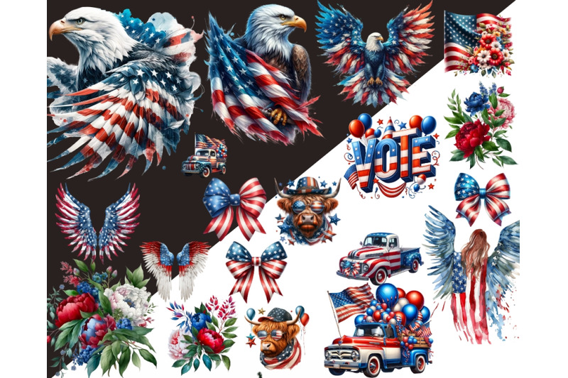 usa-black-woman-clipart-pack-fourth-of-july