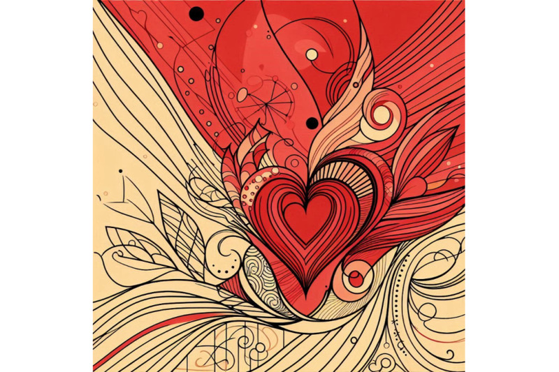 beautiful-red-valentines-day-card-with-abstract-design