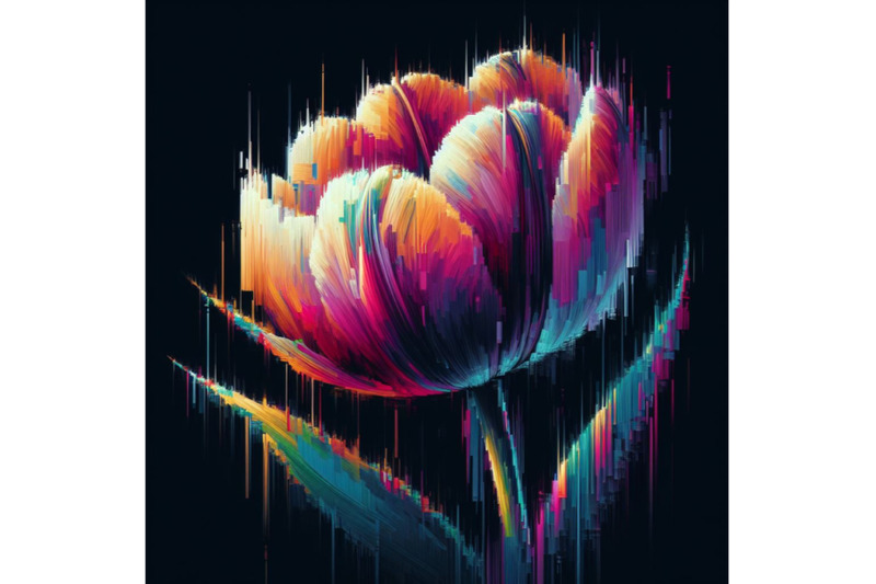 05-tulip-in-glitch-art-style-on-dark-backgr