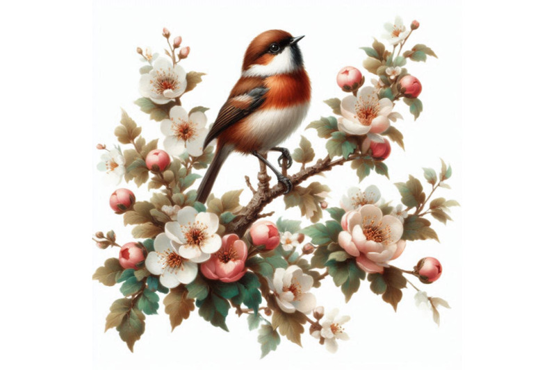 05-vintage-floral-card-bird-on-a-blooming