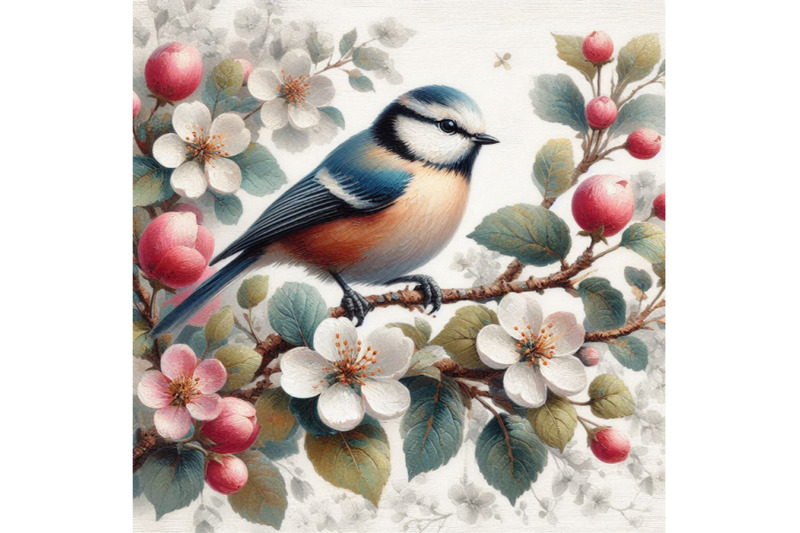 05-vintage-floral-card-bird-on-a-blooming