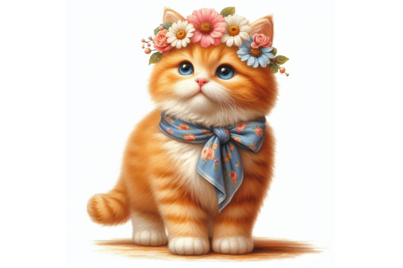 06-a-cute-orange-cat-with-flowers-on-his-hea