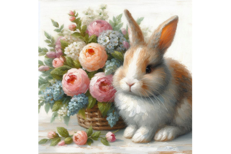 06-a-rabbit-bunny-with-a-bouquet-of-flowers