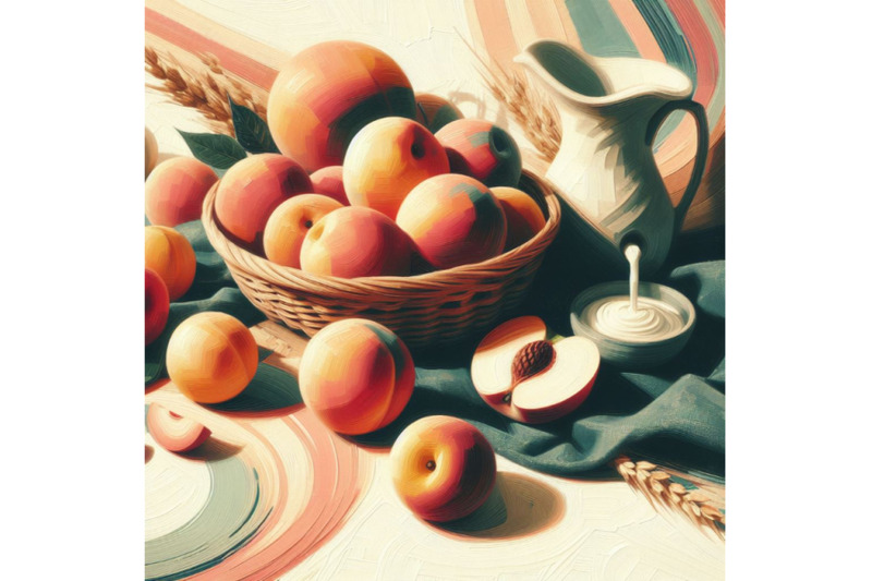 06-abstract-peach-fruit-market-retro-poster