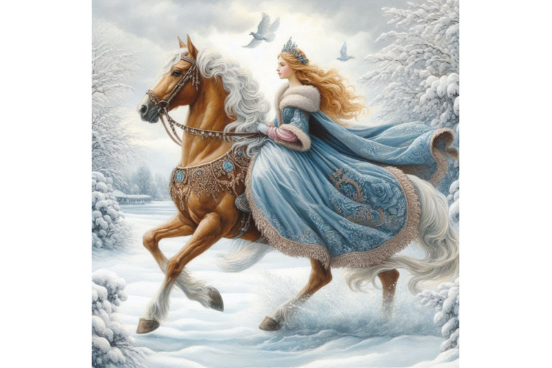 princess-riding-horse-at-winter